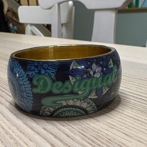 Desigual wide enamel bangle bracelet